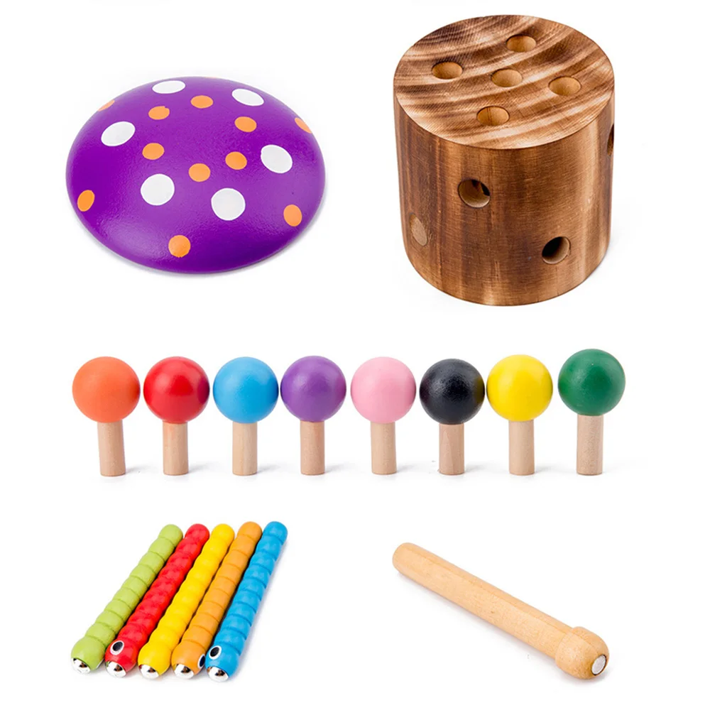  Baby Wooden Toys Early Childhood Educational Toys 3D Puzzle Catch Worm Game Color Cognitive Montess - 4000196234442