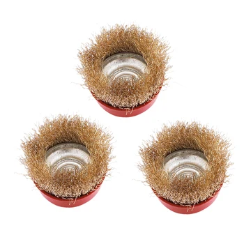

3PCS/Set Steel Wire Wheel Cup Brush Polishing for Grinder Rotating Tool for Rust Polishing Wire Cup Brush Crimped Wire Cup Wheel