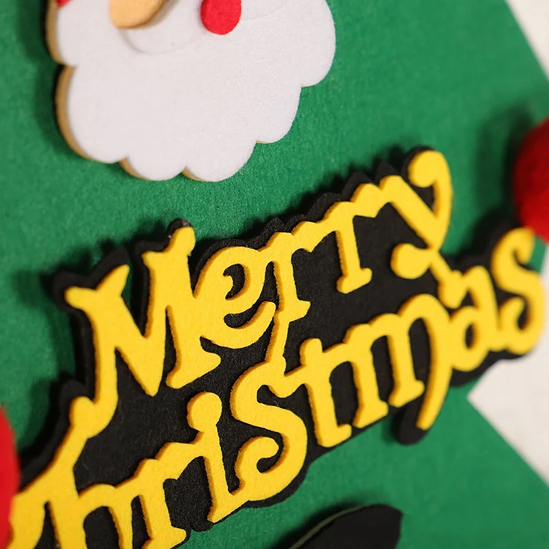 3D DIY Felt Christmas Tree Pendants Wall Hanging Decoration Stickers Xmas Ornaments Children Gift for Home Christmas Decoration