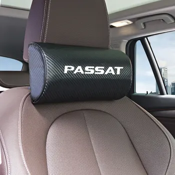 

1pcs Carbon fiber car neck pillows both side single headrest case for Volkswagen VW Passat B5 Jetta Accessories Car-Styling