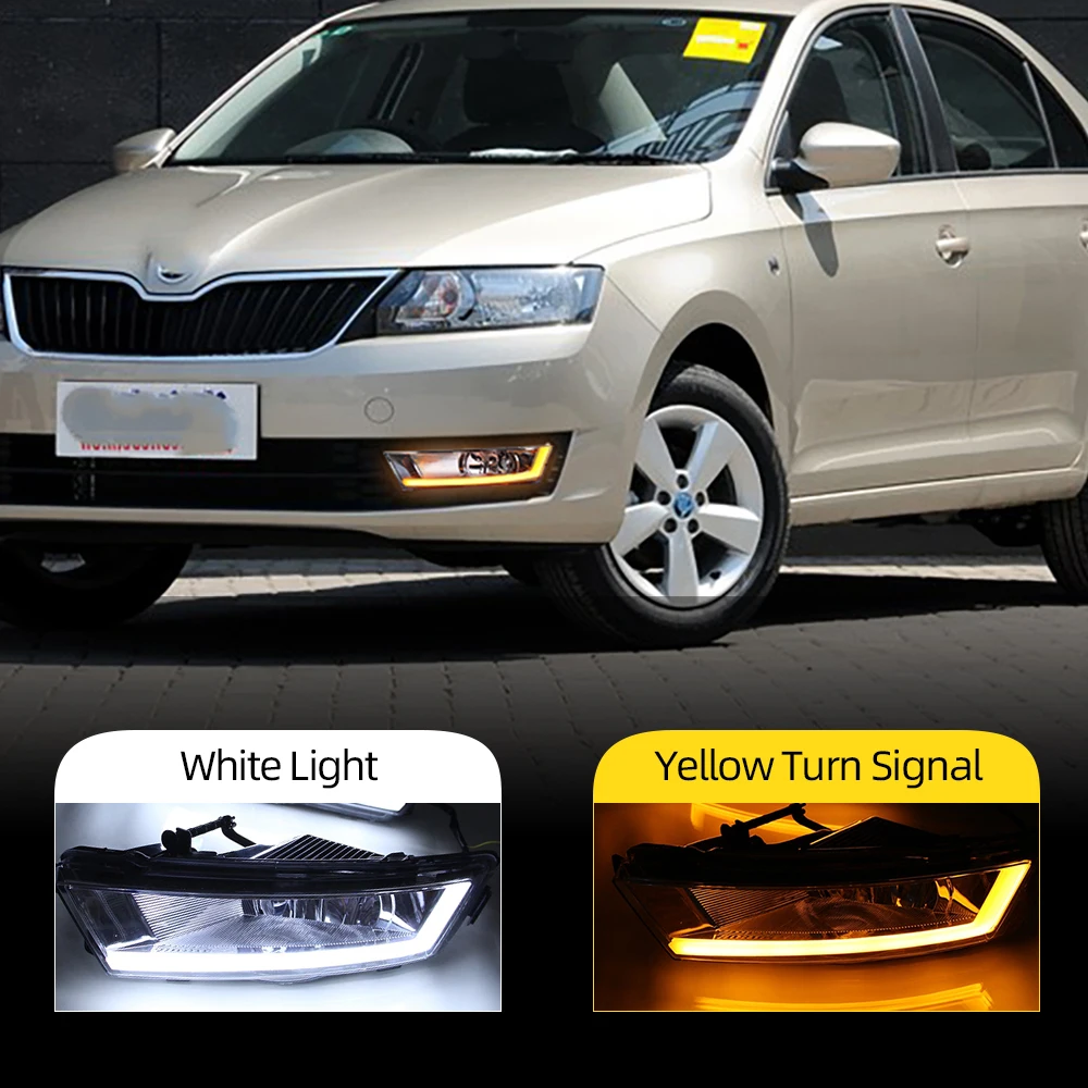 1 пара для Skoda Rapid 2013 2014 2015 2016 2017 дневные ходовые огни 12В Светодиодный дневной
