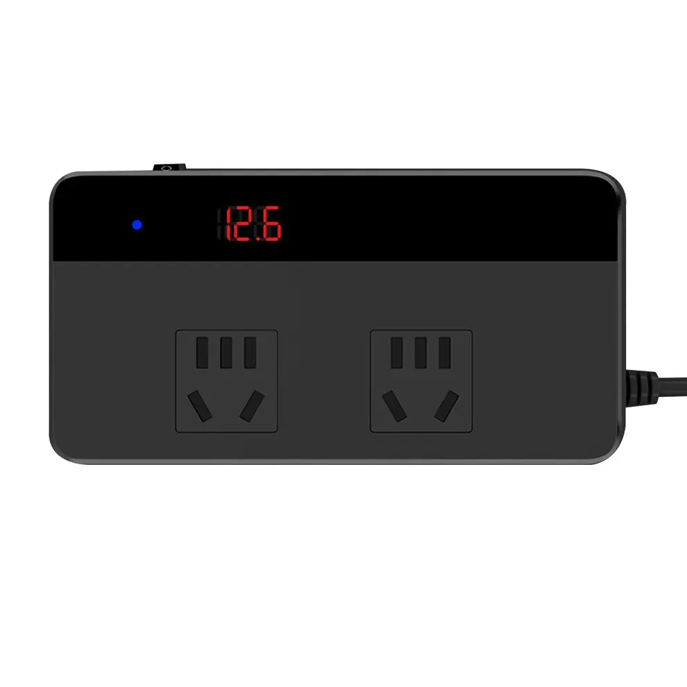 Автомобильный инвертирующий адаптер питания 4 usb порта зарядное устройство адаптер Автомобильный штекер конвертер с переключателем и током ЖК-экран