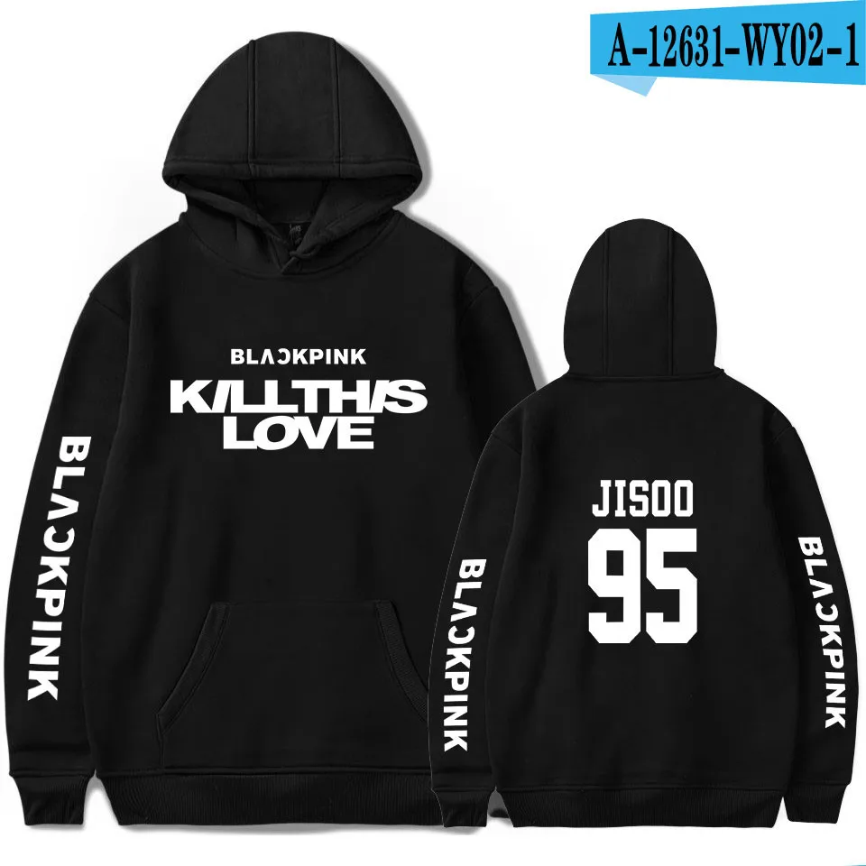 Серый Blackpink Kill this love легкие Свободные Кофты с принтом хип-хоп тонкий материал Толстовка для мужчин и женщин модный свитер тонкое худи - Цвет: Серый
