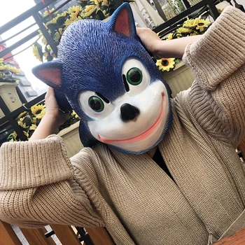 

New Arrival Sonic The Hedgehog Film Sonic Mask Cosplay Masks High Quality Latex Mask Halloween Party Props Headwear Adult