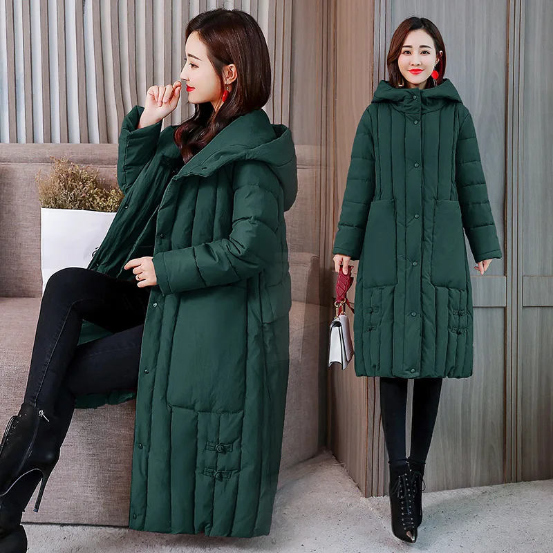 

Cotton-padded Clothes 2018 Winter New Style Elegant Simple Mid-length Slim Fit Warm down Jacket Cotton-padded Clothes WOMEN'S Co