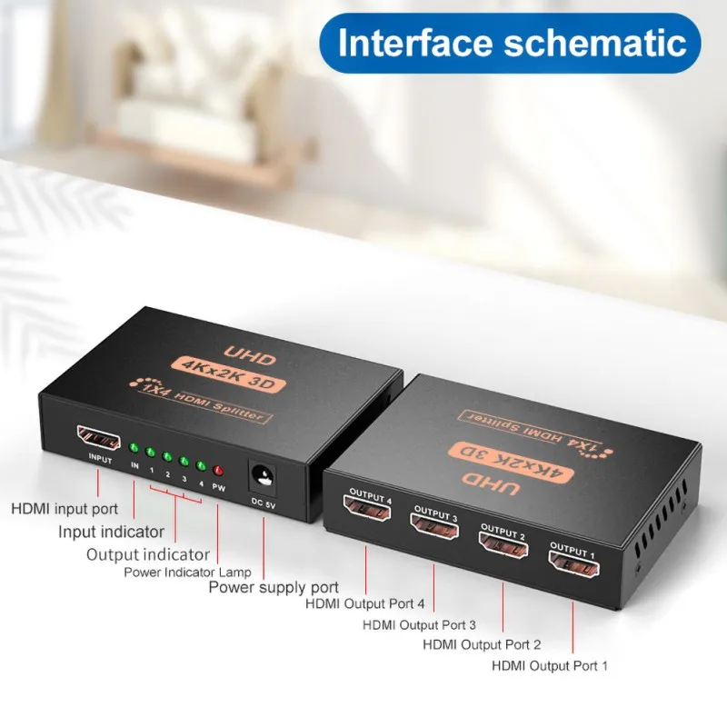 1 в 4 Full HD HDMI Сплиттер 4 порта концентратор ретранслятор усилитель видео адаптер