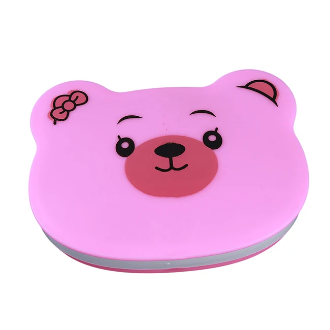 pink Мыльница с крышкой, туалет, милая мультяшная панда, медведь, лягушка, форма, мыльница, креативный, портативный, для путешествий, водонепроницаемый, мыльница - Цвет: pink