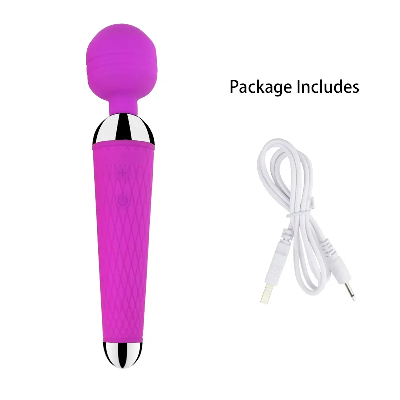purple Мощная электронная игрушка для взрослых Забавный вибратор G-spot зарядка AV палка силиконовые женские секс-игрушки для женщин USB электронные игрушки - Color: purple