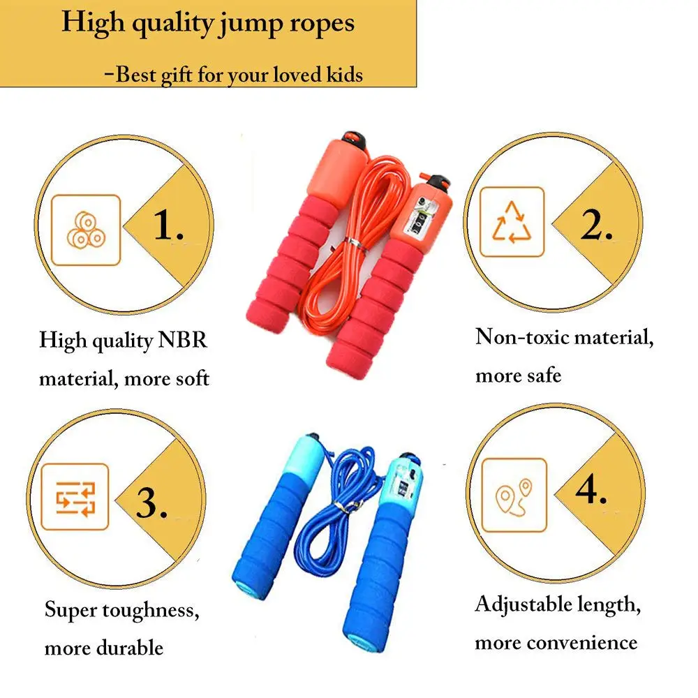 Jump Ropes with Counter Sports Fitness Adjustable Fast Speed Counting Jump Skip Rope Skipping Wire For Fitness Speed Training