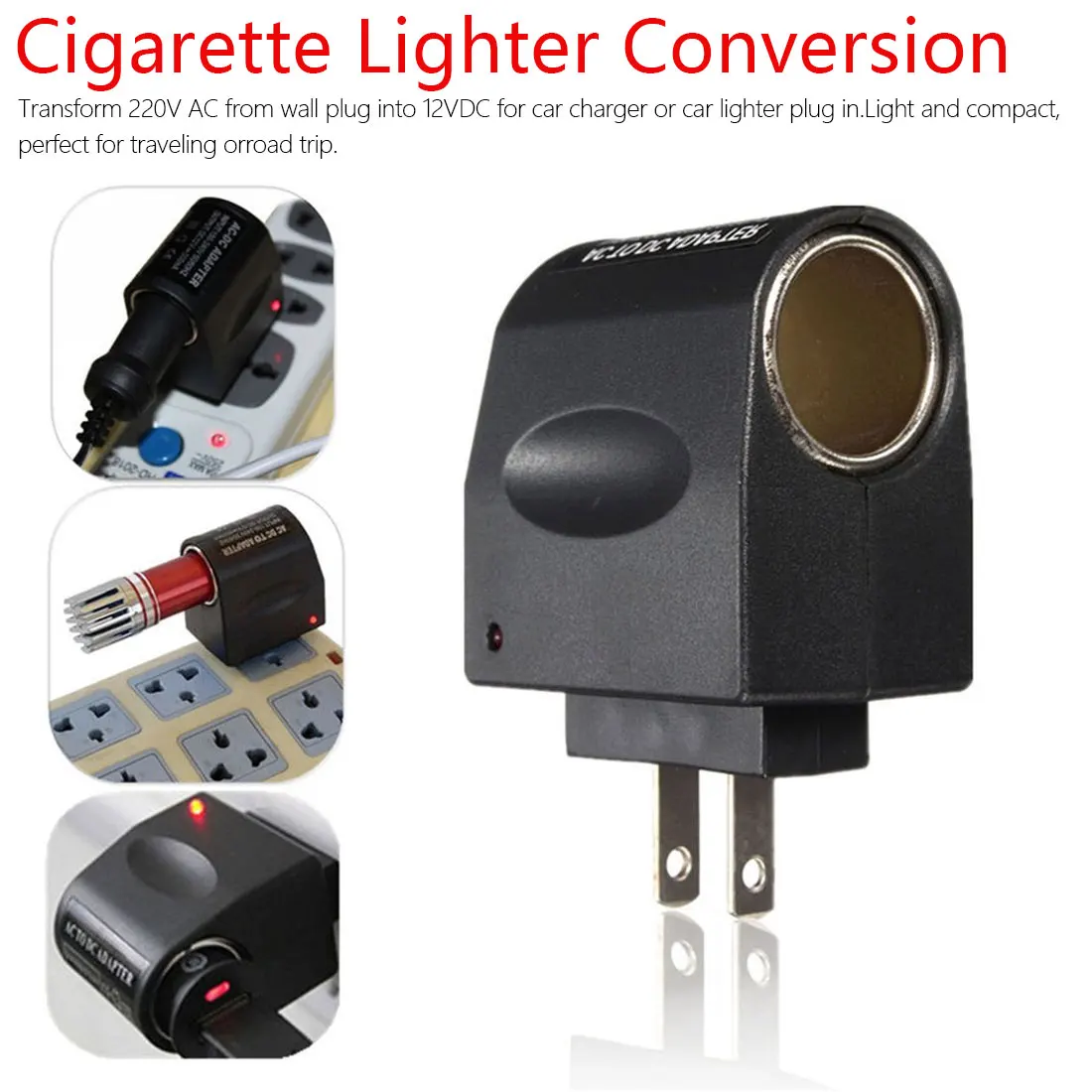 Household Cigarette Lighter 220v Ac To 12v Dc Car Cigarette Lighter