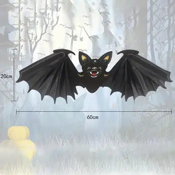 

Halloween Decoration Double Side Foldable Horrible Hanging Bat House Hanging Ornament for Party Bar Props Decoration