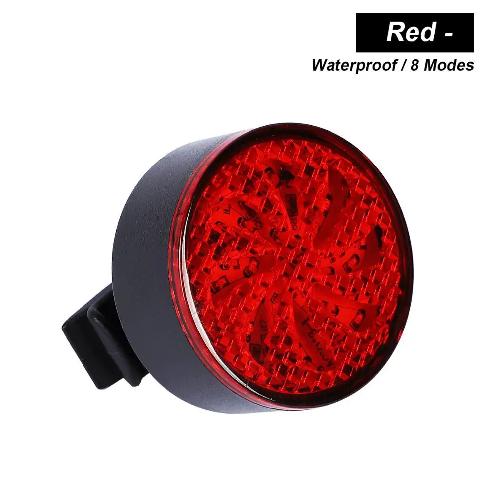 Red Tail Light Декоративный светильник в виде крутящегося ветряная мельница светодиодный задний фонарь для велосипеда с возможностью светильник 8 светильник режимов USB зарядка велосипед светильник Водонепроницаемый безопасности Предупреждение подседельная сумка Велоспорт светильник - Цвет: Red Tail Light