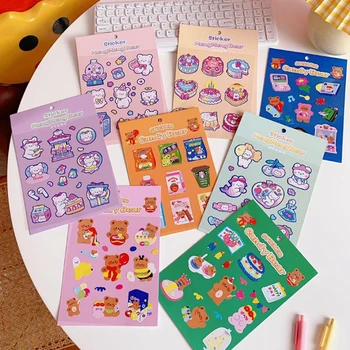 

1 Pcs Sweet Cake Bear Rabbit Decorative Stickers DIY Scrapbooking Photo Album Diary Phone Computer Label Sticker Stationery