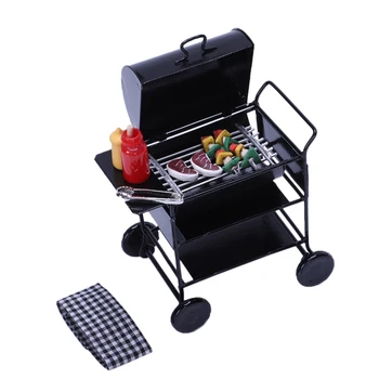 

1:12 Doll House Diy Barbecue Car Barbecue Accessories Mini Barbecue Doll Decoration Toys Children Toys Kitchen Toys