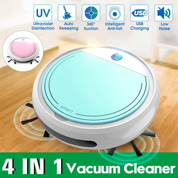 

Fully Automatic 4-in-1 Smart Robot Vacuum Cleaner USB Charging Sweeping Robot Dry and Wet Mop UV Disinfection Cleaner Tools