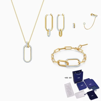 

2020 Fashion SWA New TIME Set Modern Elements Buckle Decoration Golden Buckle Set Women Popular Romantic Jewelry Gifts