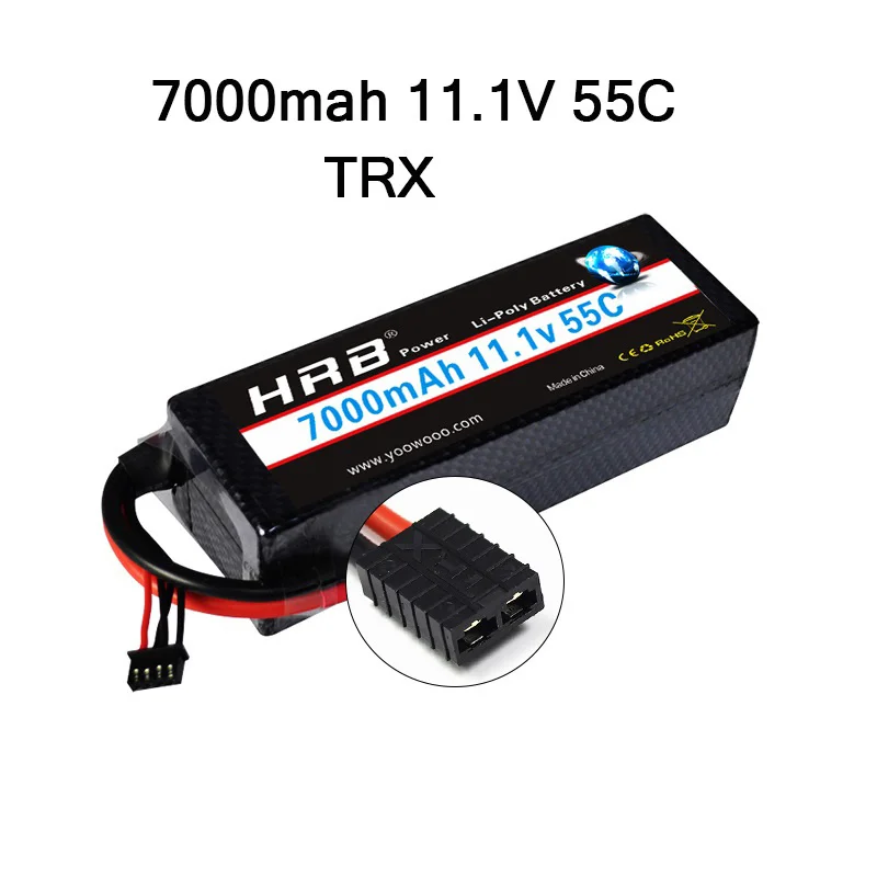 HRB Lipo 7,4 V 11,1 V 14,8 V 2S 3S 4S 2P Аккумулятор 7,4 V 7000mah 55C T DEAN XT60 MAX 110C Жесткий Чехол для RC 1/10 Scale Trx Stampede Car - Цвет: 3S2P 7000mah TRX