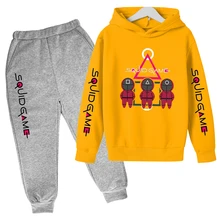 vetement enfant garcon Sweat à capuche surdimensionné pour garçon et fille, veste de sport, jeu de calmar coréen, automne, 2021