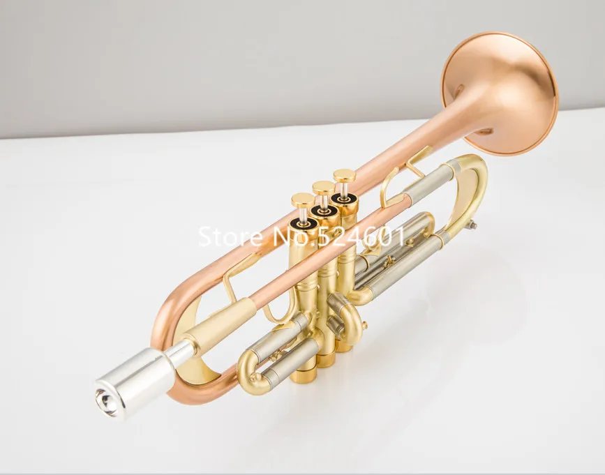 MARGEWATE Bb Trumpet Rose Gold Brass Horn professional Musical Instrument With Accesorios Trumpet