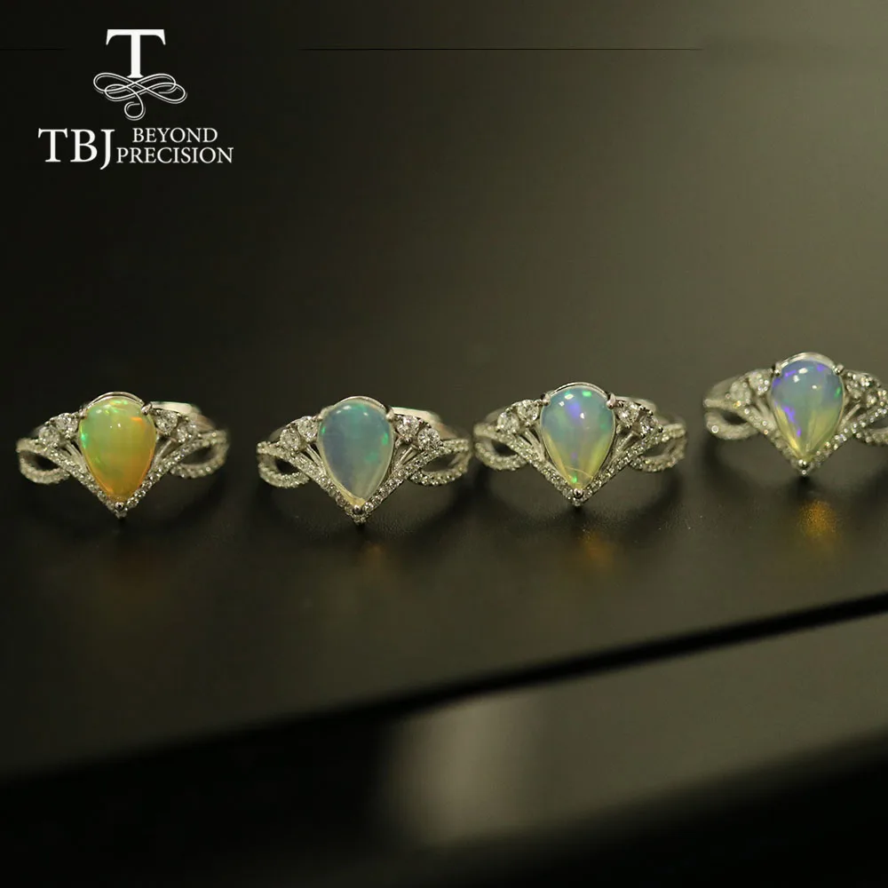 1.2ct кольцо с натуральным опалом, Груша 7*10 мм, настоящий опал, драгоценный камень, ювелирное изделие, чистое серебро 925 пробы, хорошее ювелирное изделие для женщин, подарок tbj