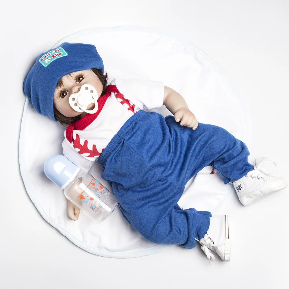 Pickwoo 18 дюймов 48 см bebes Baby reborn doll Мягкие силиконовые куклы для девочек Boneca Reborn Brinquedos Bonecas подарки на день детей игрушки