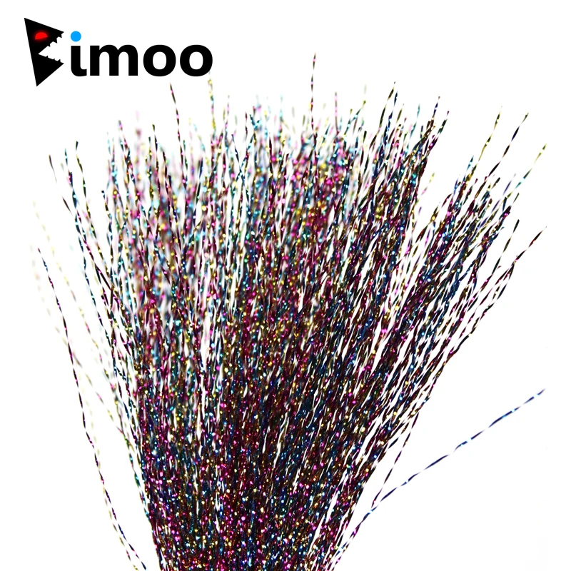Bimoo 6 сумок витая Радуга Flashabou для завязывания мушек волокна тройной хвостовый материал