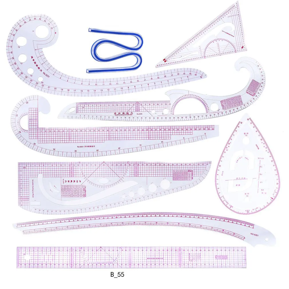 

Multi-functional Common Curve Board Drawing Template Pattern Ruler Design Tool Clear Scale High Accuracy Tailor Tool
