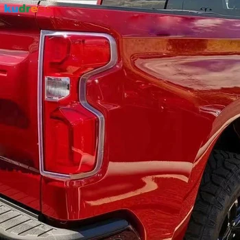 

For Chevrolet Silverado 1500 2019 2020 ABS Chrome Rear Tail Light Lamp Cover Trim Frame Backup brake Light Bezel Covers