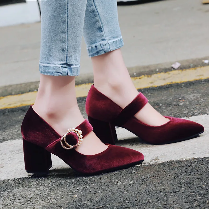 AGODOR zapatos de tacón alto de terciopelo para mujer, calzado de fiesta,  color verde y negro, talla grande 10, 32 a 43, 2020|Zapatos de tacón de  mujer| - AliExpress