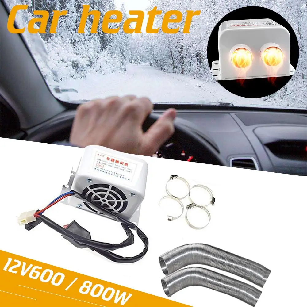 12V автомобильный обогреватель 600 W/800 W зимний Авто Стекло обогреватель окно в солнечном нагревателе для автомобиля воздуха на выходе 2 теплая обувь барабан аксессуары для автомобильного интерьера