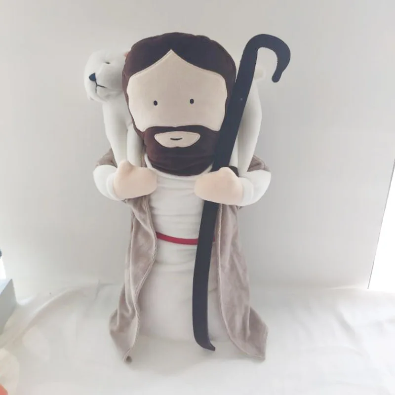 

50cm Jesus and Sheep Plush Doll Soft Jesus Christ Stuffed Plush Toy Christian Christmas Gift