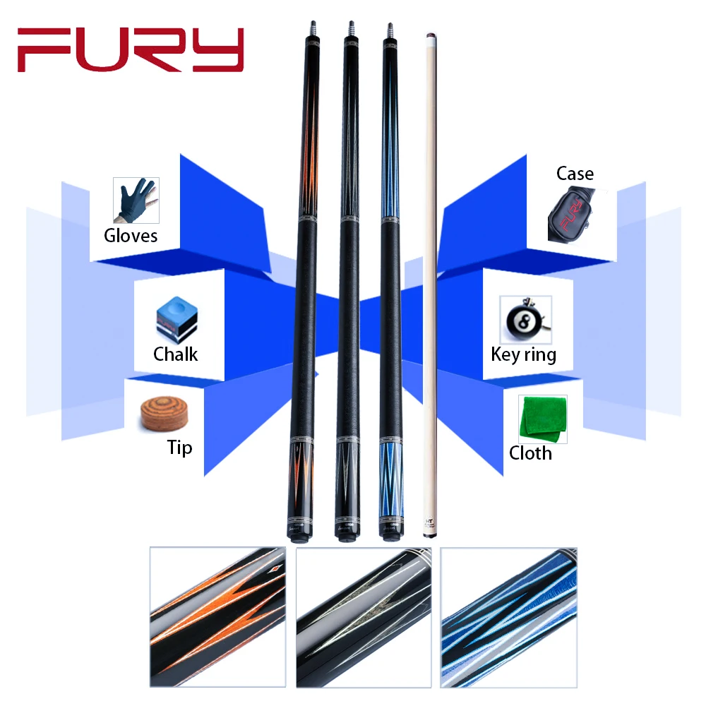 Fury Biiliard Cl 4-6 With Case 3 Colors Maple Billar Pool Cue Stick Kit 13mm Tiger Tip Professional Maple Hto Shaft China 2019 - Snooker & Billiard Cues - AliExpress