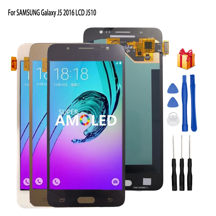 AMOLED lcd для samsung Galaxy J5 lcd J510 дисплей сенсорный экран для samsung J510 J510F J510FN J510M экран ЖК-дигитайзер