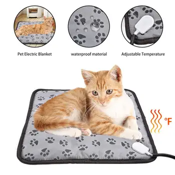 

Pet Electric Blanket Heating Pad Dog Cat Bed Mat Waterproof Anti-Bite Adjustable Temperature US/EU Plug Heater Pet Carpet