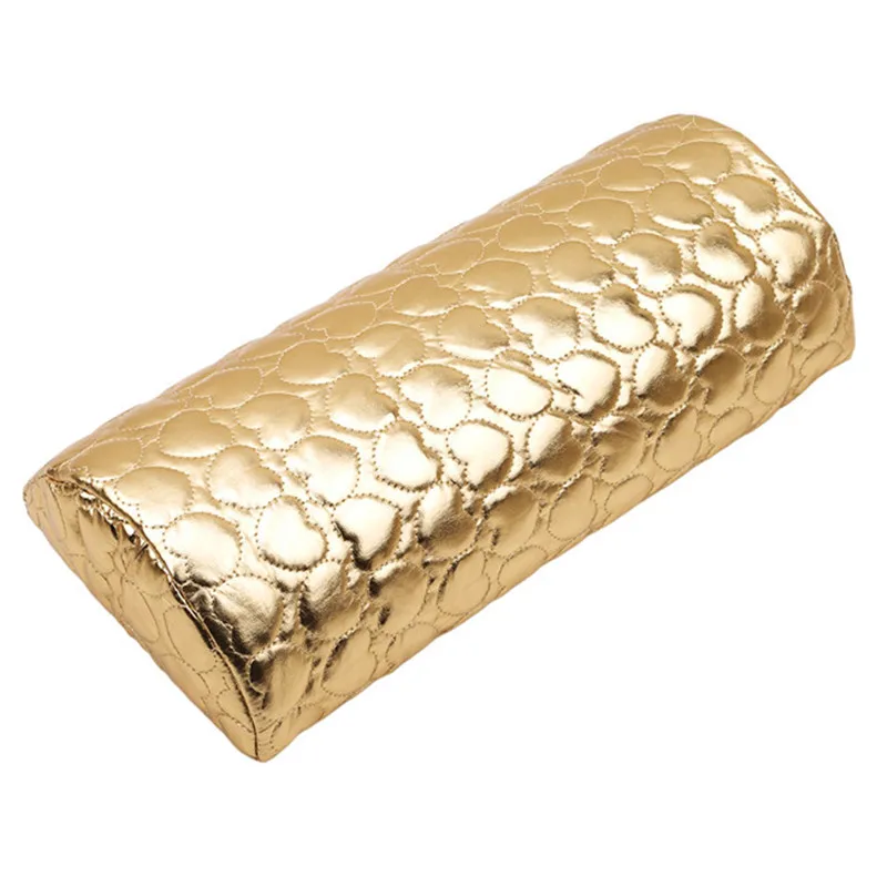 golden 1 шт., профессиональный держатель для ручной подушки, губка с сердечком, принадлежности для маникюра, кожзам, полиуретановая подставка для ногтей, подушка с сердечком, дизайн, мягкая рука - Цвет: golden
