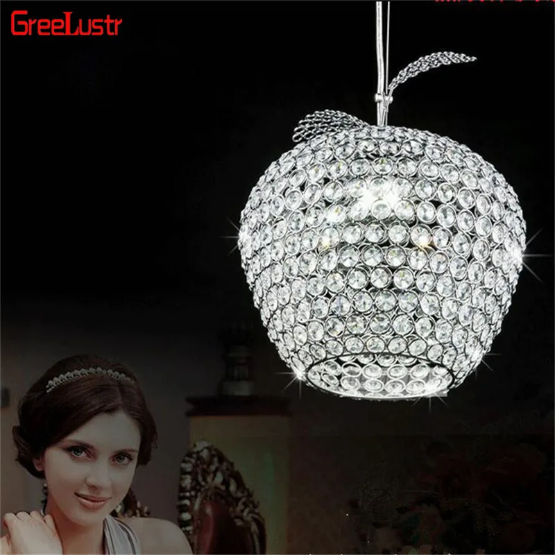 Lustres Apple Crystal Led подвесной светильник Luminarias проходной балкон хромированный