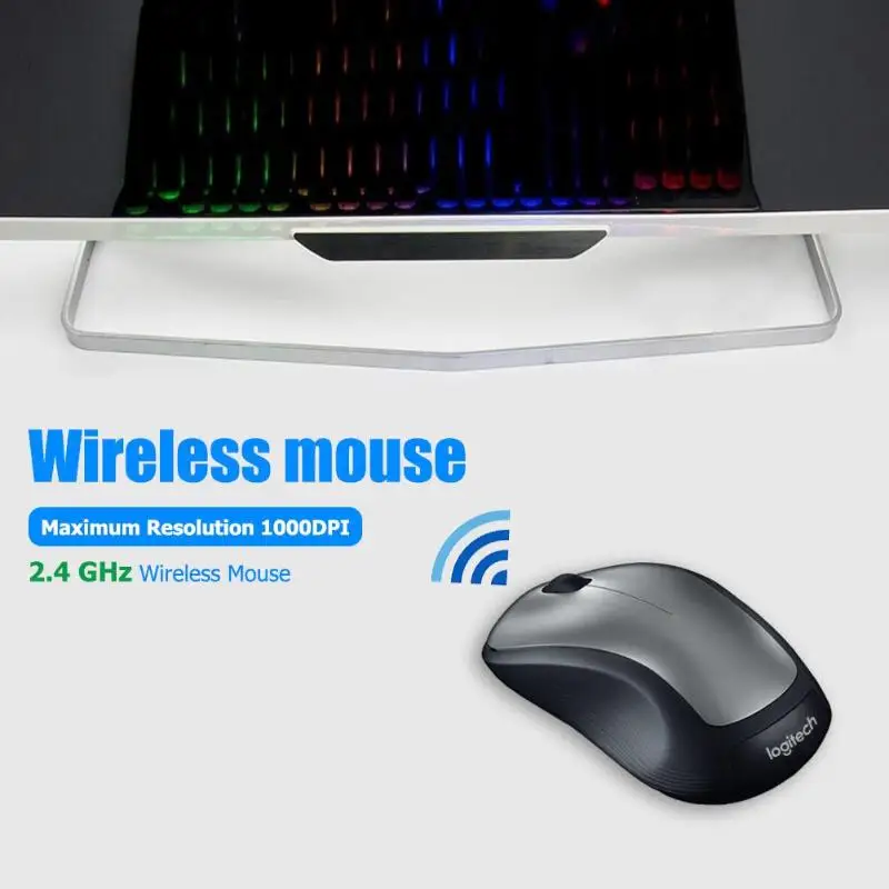 Игровая мышь logitech M320 с 3 кнопками, беспроводной наноприемник 1000 dpi 2,4 ГГц, оптическая мышь