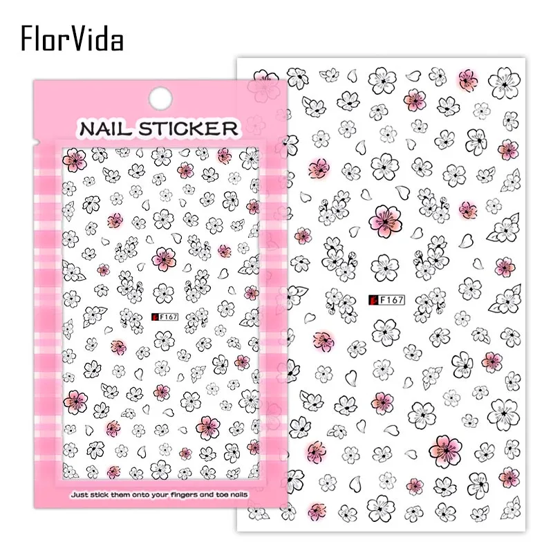 FlorVida наклейки на ногти бабочки клей милый медведь дизайн ногтей стикер красота цветок дизайн ногтей стикер