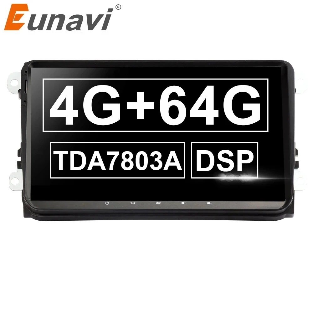 Eunavi Android 10 2 Din Car Radio GPS Multimedia For VW Polo Jetta Tiguan passat b6 cc fabia Tiguan Golf Magotan Skoda Octavia