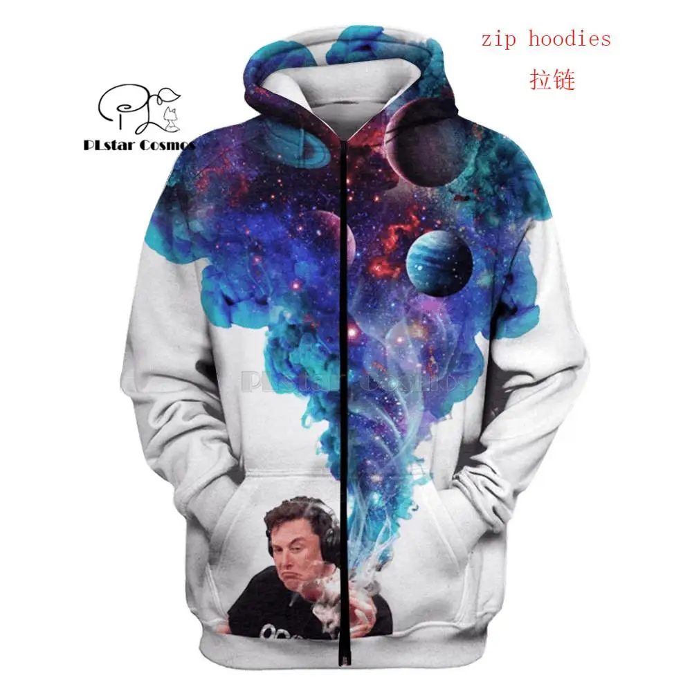  PLstar Cosmos Elon Musk Full-Print Starry sky 3d hoodies/Sweatshirt Winter autumn funny Harajuku Lo