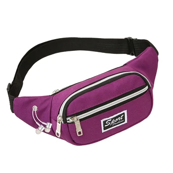 

Canvas Fanny Pack Women Men Unisex Large Capacity Waist Packs Hip Bum Bag with Headphone Hole for Outdoor Sports Bags