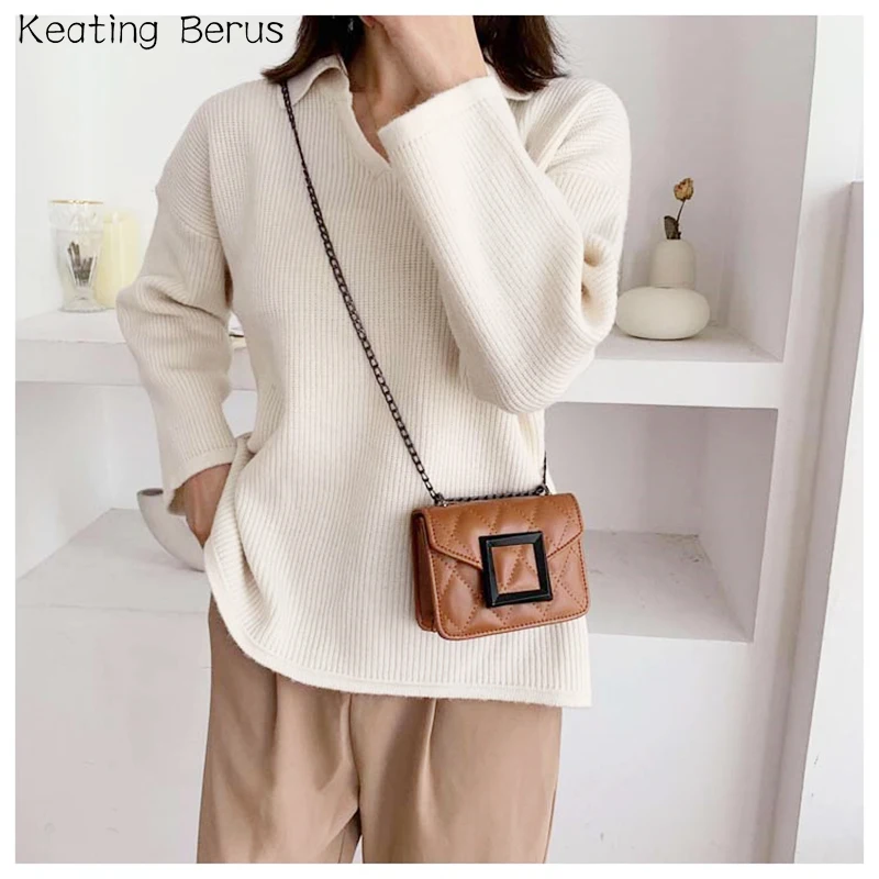 

Plaid Tiny Shoulder Bag Luxury PU Leather Crossbody Bag Small Flap Messenger Bag Retro Mini Change Lipstick Pocket Handbag