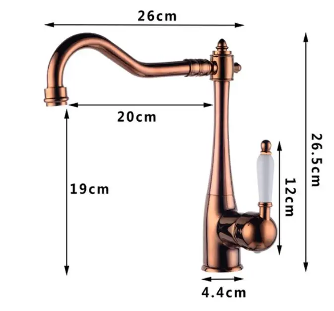 Vidric Rose gold kitchen sink faucet hot and cold single lever kitchen sink faucet ceramic handle