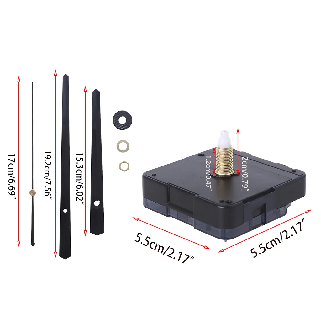 DIY Quartz Wall Clock Movement Mechanism with Hands Long Shaft Silent Kit Battery Operated Repair Parts