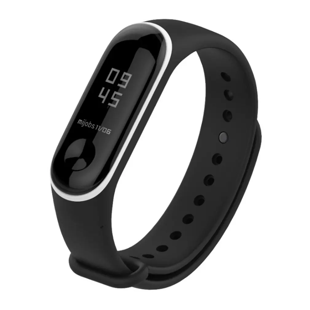 1Pcs Two-color Anti-lost Silicone Replacement Strap Wrist Strap WristBand Smartwatch Bracelet Band for For Xiaomi Mi Band 3