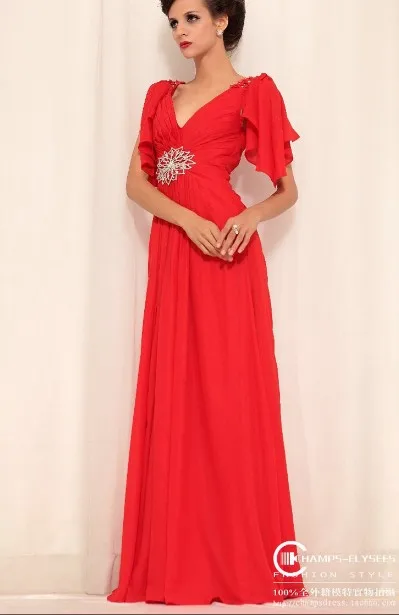 Новая мода vestidos de festa красные длинные кристаллическая крышка; Свободный рукав; официальное вечерние элегантное вечернее платье для матери невесты