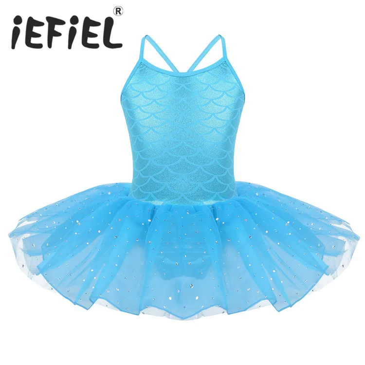 Детское трико с блестками и юбкой пачкой для девочек|Балет| |
