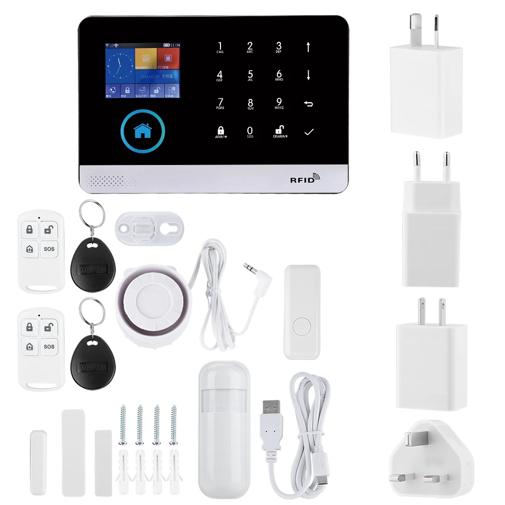 DC 5V 433MHZ Беспроводная GSM+ GPRS+ wifi интеллектуальная видео сигнализация умная домашняя система охранной сигнализации комплект wifi видео сигнализация