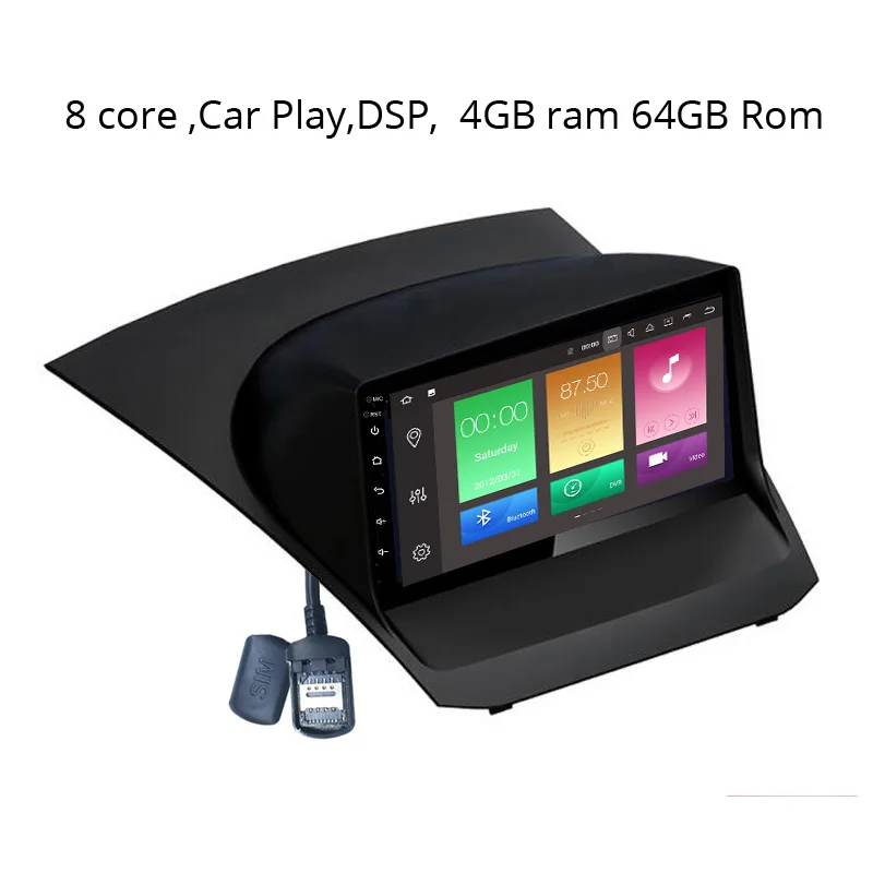 Android 9 автомобильный DVD gps плеер для ford FIESTA 2009 2010 2011 2012 2013 автомобильный Радио стерео головное устройство навигации - Цвет: 4GB RAM