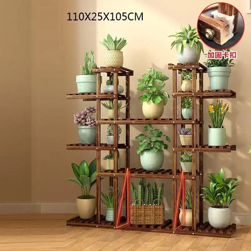 Decorativa Madera Saksi Standi Крытая подставка для лестницы Stojaki Pot Dekoration Rack Stojak Na Kwiaty балкон Цветочная полка для растений - Цвет: Version L